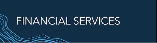 Financial Services in white text on a blue background