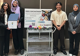 Bachelor of Computer Information Systems students Zeenat Iqbal, Maryam Abou El Nasr, Prince Manzano and Toka Hassan
